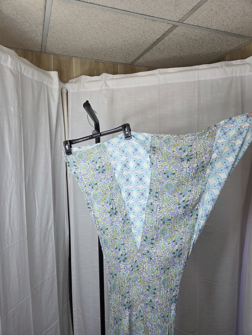 Free People Juliet Cutouts Strapless Wide Leg Jumpsuit Lavender/Purple Floral - Picture 13 of 15